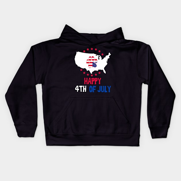 American navy, anchor, wings, map and Flag, paw, 4th of July, happy independence day God Bless America Kids Hoodie by SweetMay